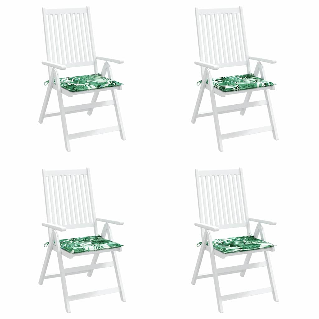 Cuscini per sedie 4 pcs Motivo Foglia 50 x 50 x 4 cm