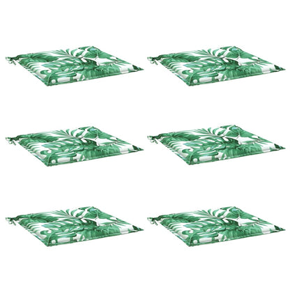 Cuscini per Sedia 6 pz Motivo a Foglie 50x50x4 cm in Tessuto | homemem39