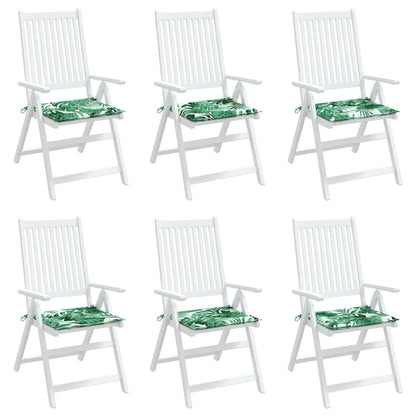 Cuscini per Sedia 6 pz Motivo a Foglie 50x50x4 cm in Tessuto | homemem39