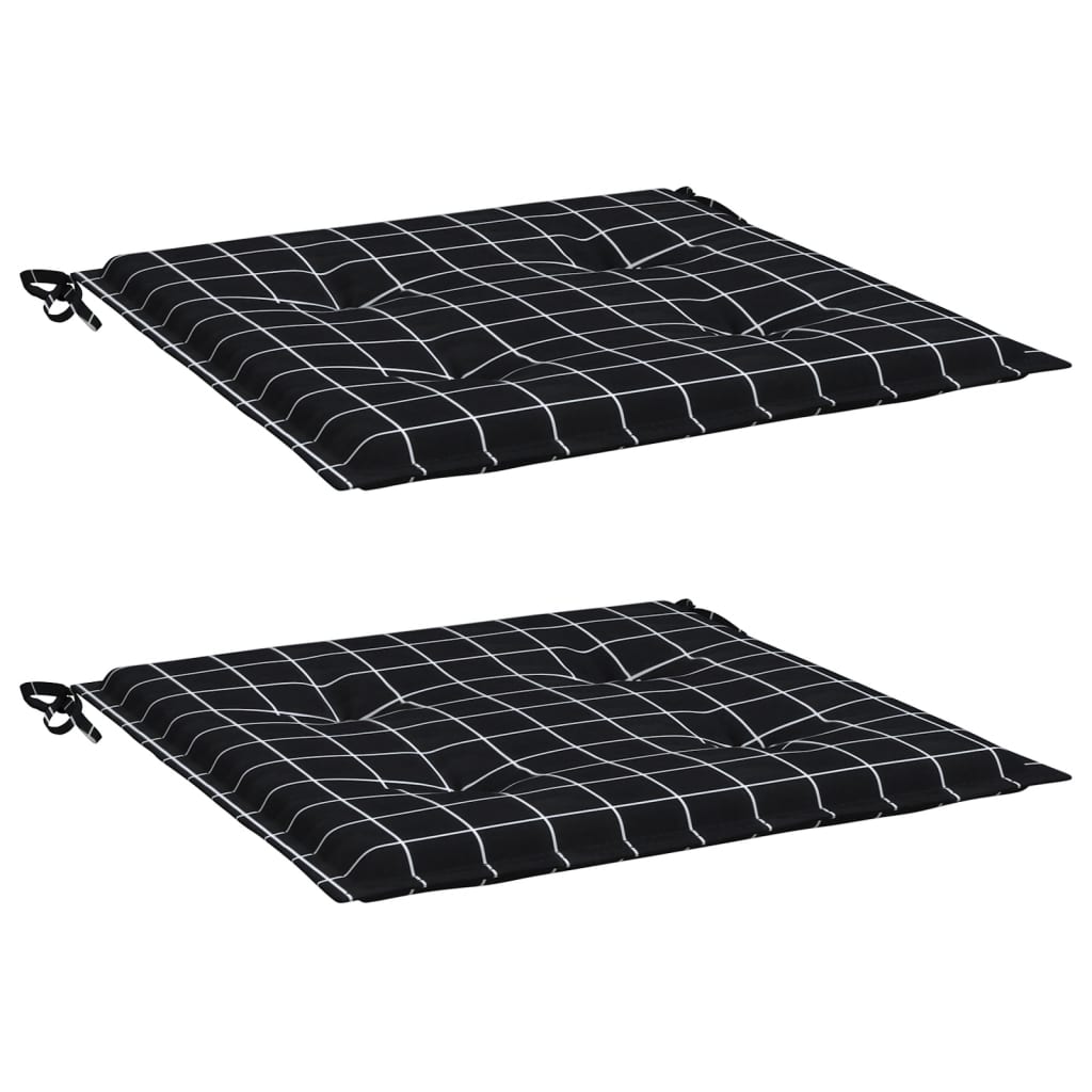 Cuscini per Sedia 42 pz Motivo a Quadri Nero 50x50x4 cm Tessuto | homemem39