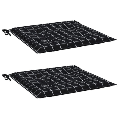 Cuscini per Sedia 42 pz Motivo a Quadri Nero 50x50x4 cm Tessuto | homemem39
