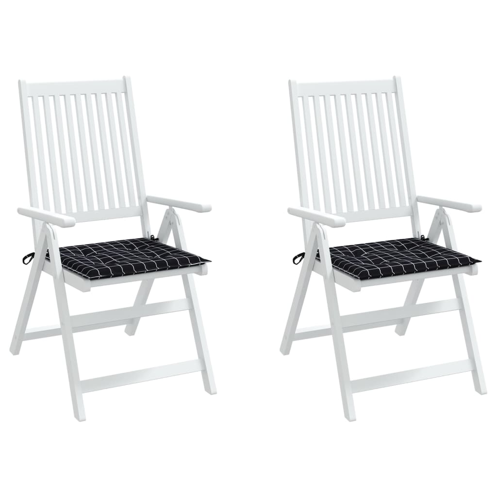 Cuscini per Sedia 42 pz Motivo a Quadri Nero 50x50x3 cm Tessuto | homemem39