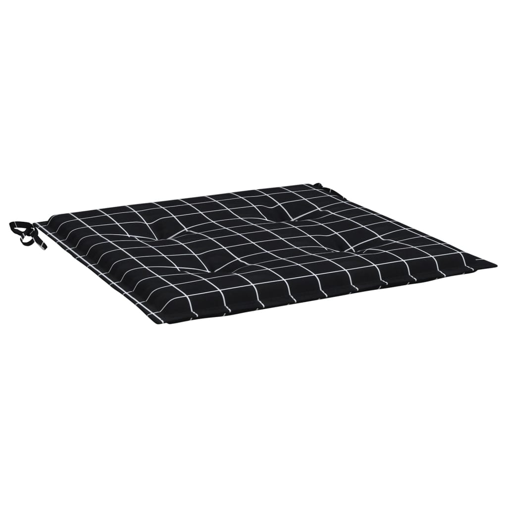 Cuscini per Sedia 42 pz Motivo a Quadri Nero 50x50x4 cm Tessuto | homemem39