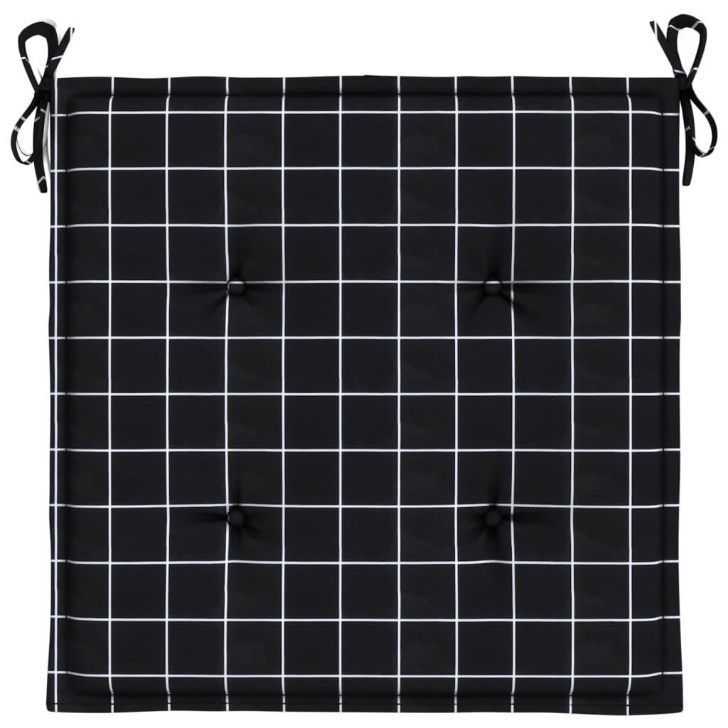 Cuscini per Sedia 42 pz Motivo a Quadri Nero 50x50x4 cm Tessuto | homemem39