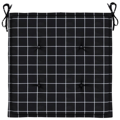 Cuscini per Sedia 42 pz Motivo a Quadri Nero 50x50x4 cm Tessuto | homemem39