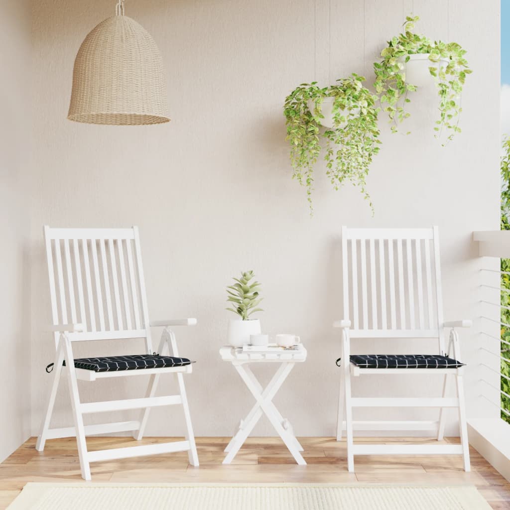 Cuscini per Sedia 42 pz Motivo a Quadri Nero 50x50x4 cm Tessuto | homemem39