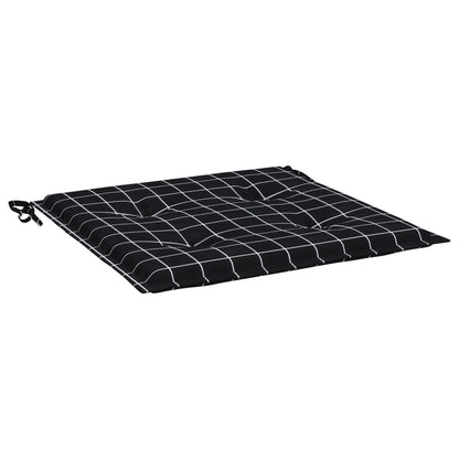 Cuscini per Sedia 6 pz Motivo a Quadri Nero 50x50x4cm Tessuto | homemem39