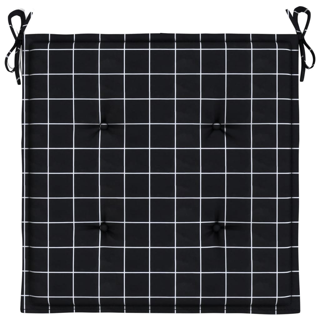 Cuscini per Sedia 6 pz Motivo a Quadri Nero 50x50x4cm Tessuto | homemem39