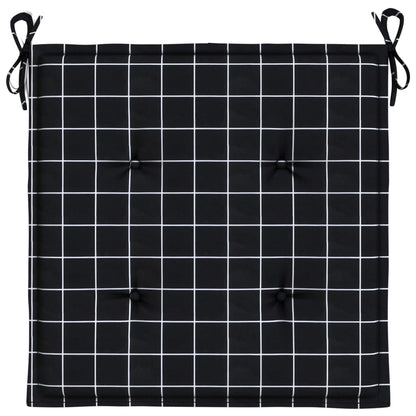 Cuscini per Sedia 6 pz Motivo a Quadri Nero 50x50x4cm Tessuto | homemem39