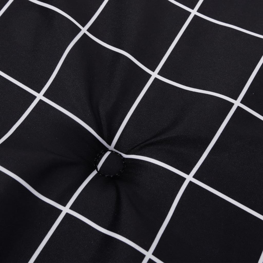 Cuscini per Sedia 6 pz Motivo a Quadri Nero 50x50x4cm Tessuto | homemem39