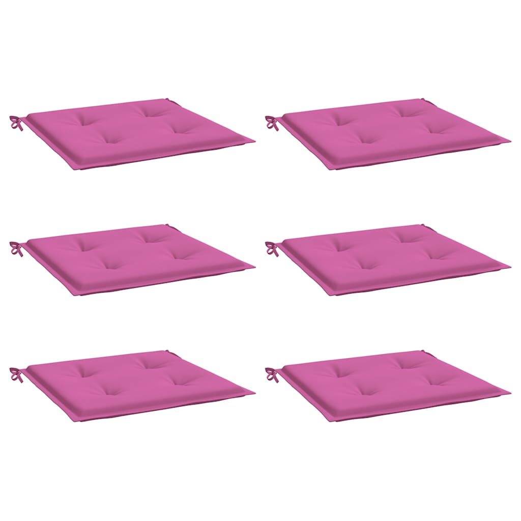 Cuscini per Sedia 6 pz Rosa 50x50x4 cm in Tessuto | homemem39