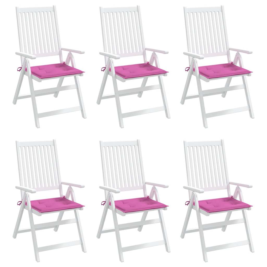 Cuscini per Sedia 6 pz Rosa 50x50x4 cm in Tessuto | homemem39