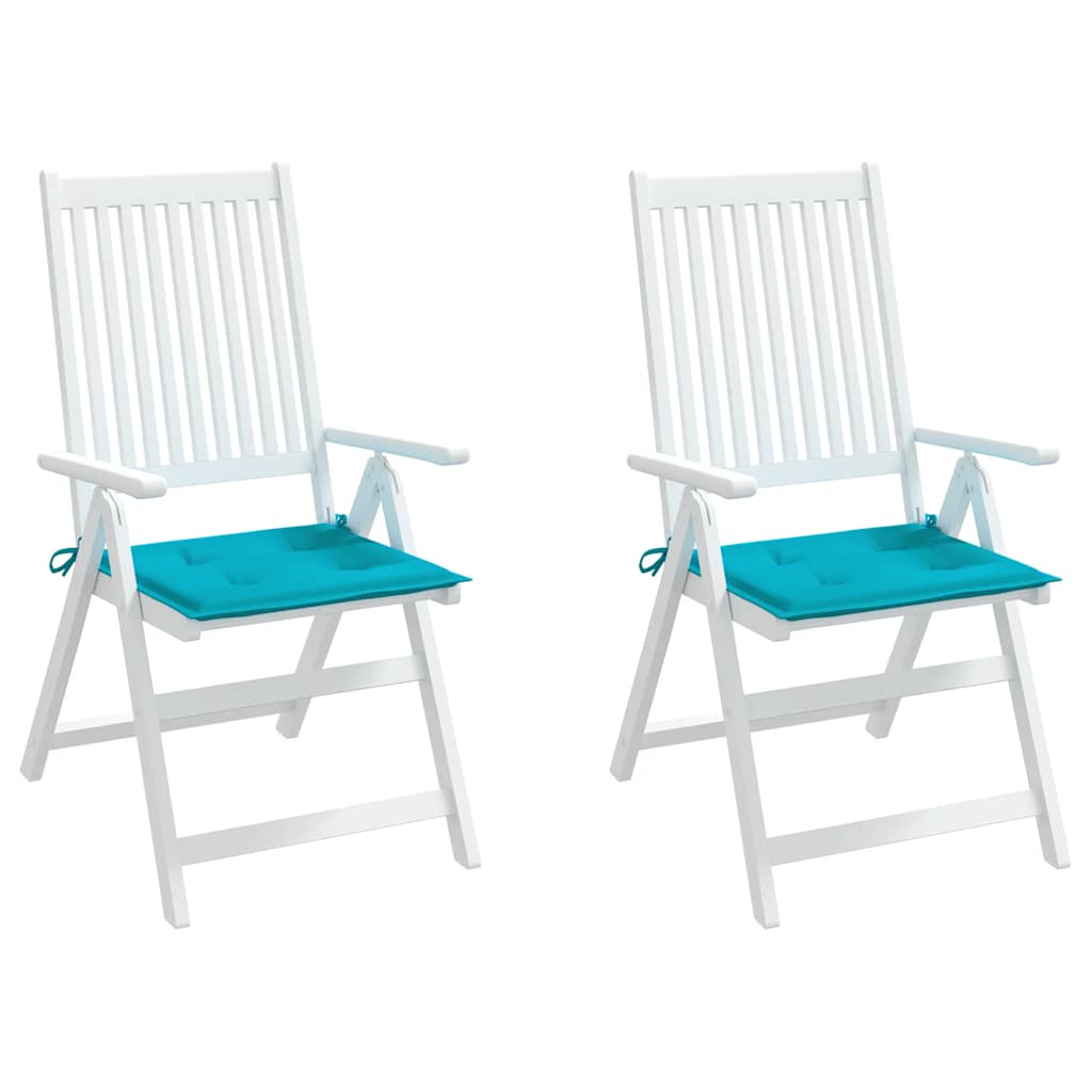 Cuscini per Sedia 2 pz Turchese 50x50x3 cm in Tessuto | homemem39