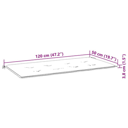 Cuscino Panca Giardino Bianco e Blu 120x50x4 cm Tessuto Oxford - homemem39