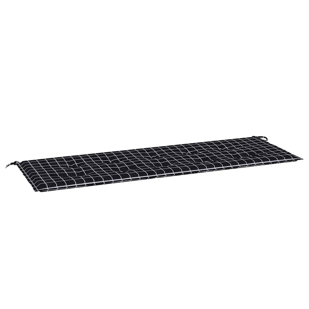Cuscino Panca Giardino a Quadri Nero 150x50x3 cm Tessuto Oxford | homemem39