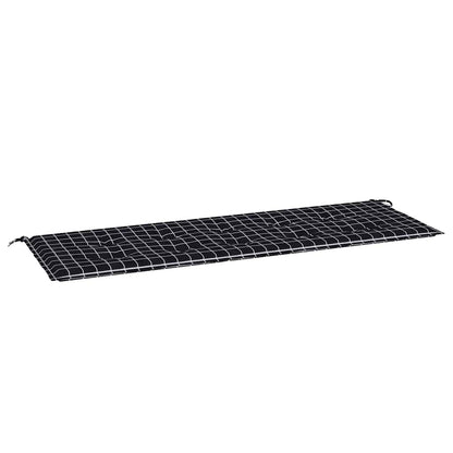 Cuscino Panca Giardino a Quadri Nero 150x50x3 cm Tessuto Oxford | homemem39