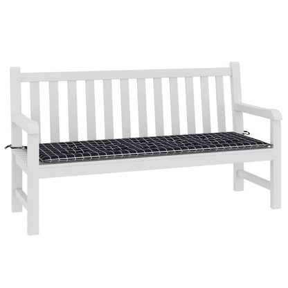 Cuscino Panca Giardino a Quadri Nero 150x50x3 cm Tessuto Oxford | homemem39