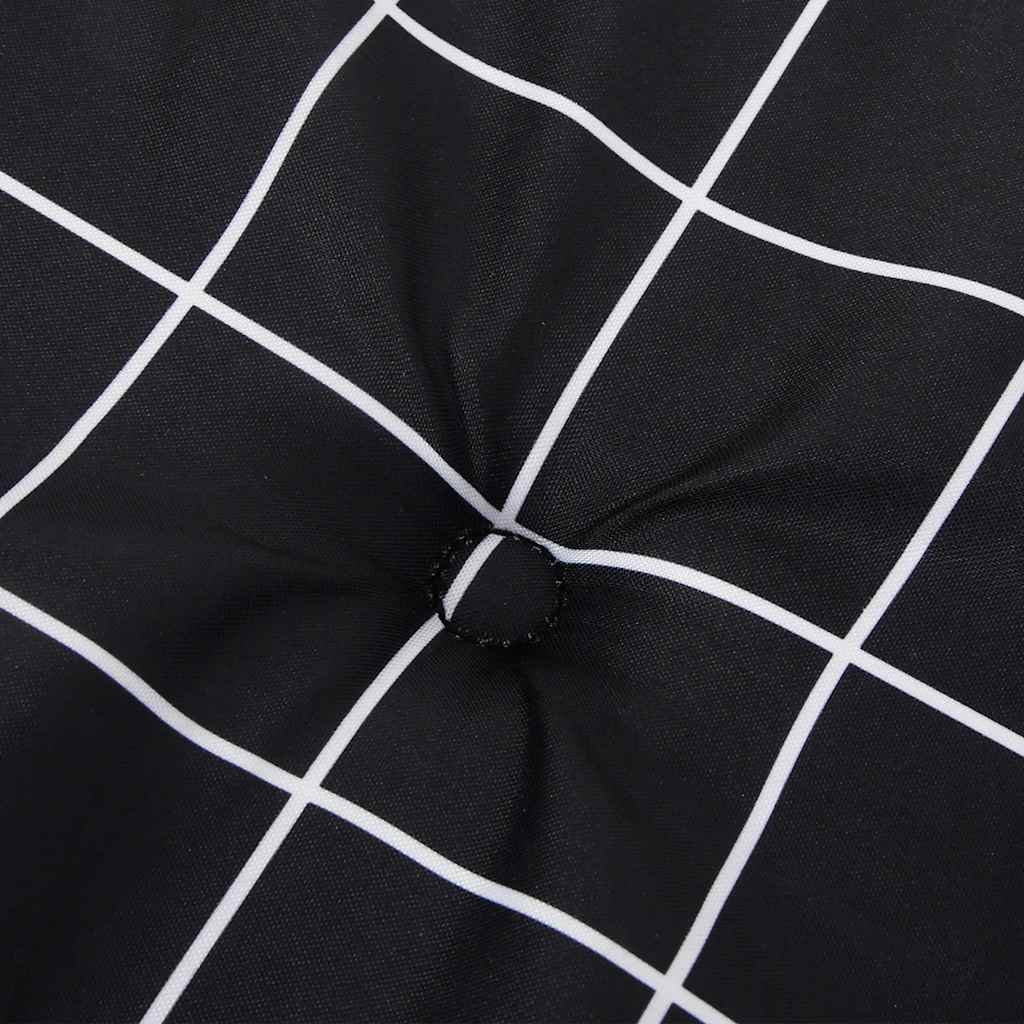 Cuscino Panca Giardino a Quadri Nero 150x50x3 cm Tessuto Oxford | homemem39