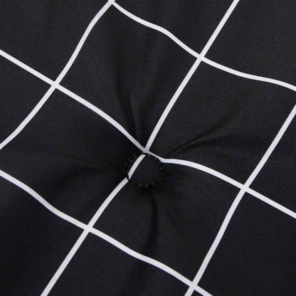 Cuscino Panca Giardino a Quadri Nero 150x50x3 cm Tessuto Oxford | homemem39