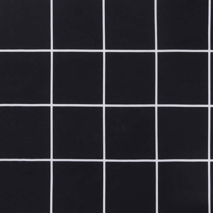Cuscino Panca Giardino a Quadri Nero 150x50x3 cm Tessuto Oxford