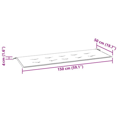 Cuscino Panca Giardino a Quadri Nero 150x50x3 cm Tessuto Oxford | homemem39