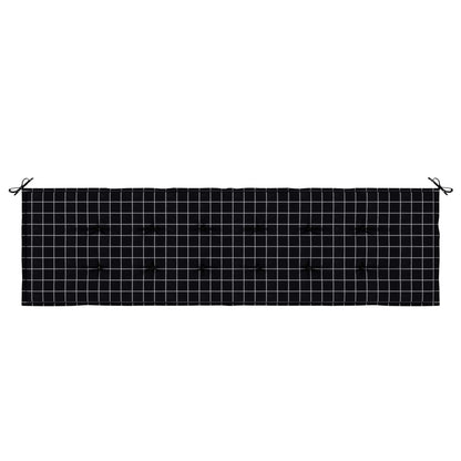 Cuscino per Panchina Tessuto Oxford Quadro Nero 150 x 50 x 3 cm