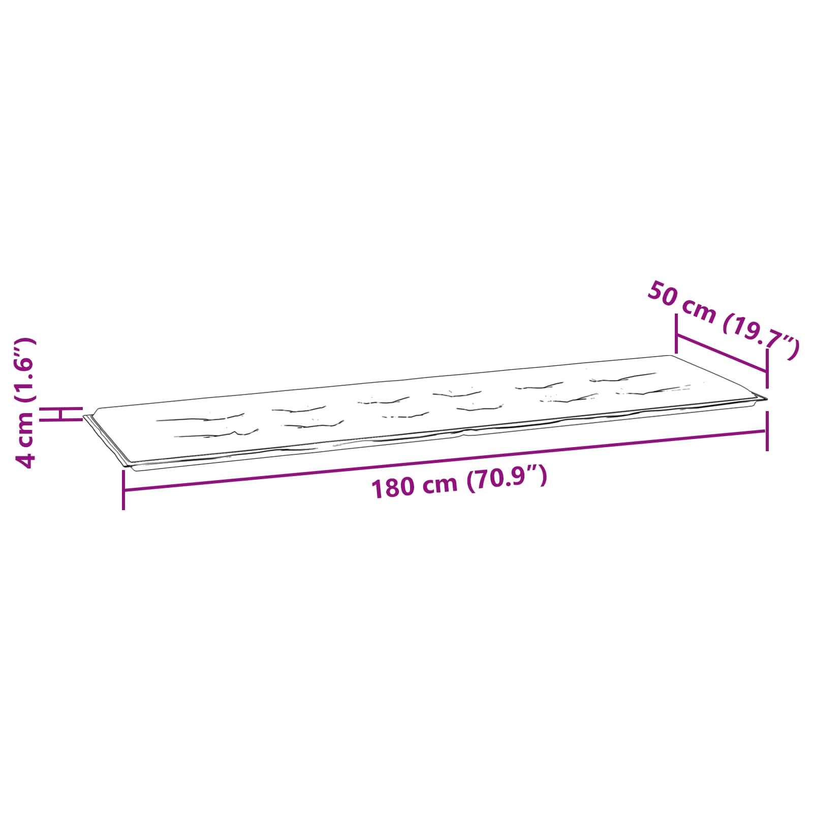 Cuscino per Panchina Foglia Design a foglia 150 x 50 x 3 cm | homemem39