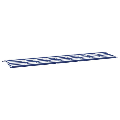 Cuscino Panca Giardino Righe Bianche e Blu 200x50x4 cm Tessuto