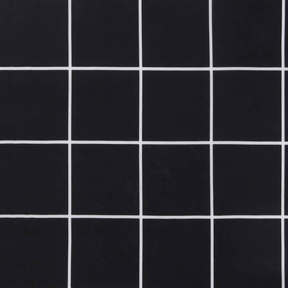 Cuscino Panca Giardino Motivo a Quadri Nero 200x50x4 cm Tessuto
