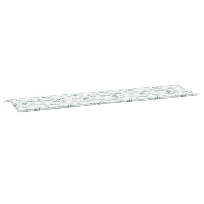 Cuscino Panca da Giardino Motivo a Foglie 200x50x3 cm Tessuto