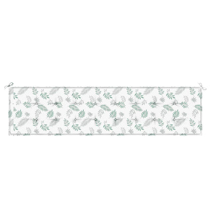 Cuscino Panca da Giardino Motivo a Foglie 200x50x3 cm Tessuto