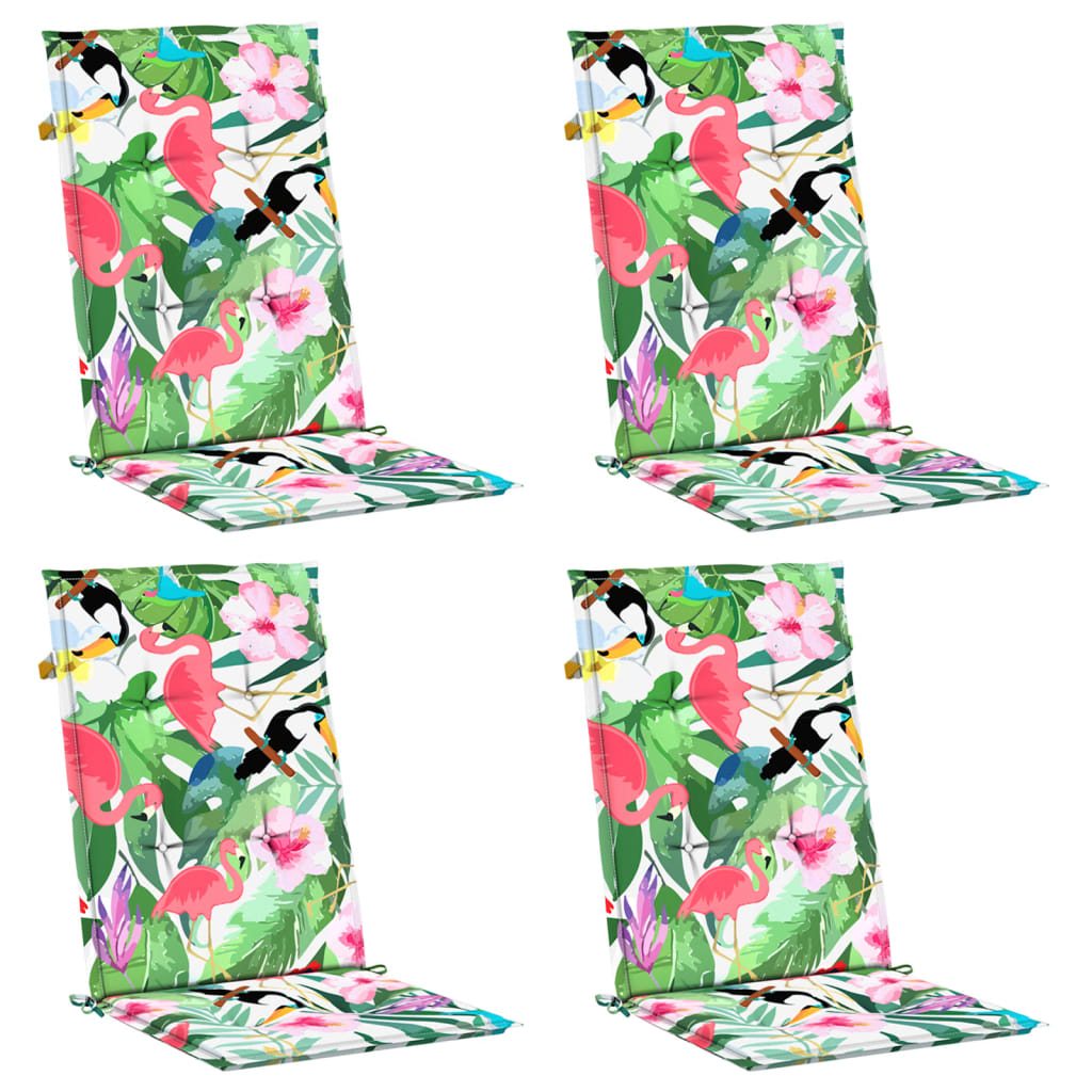 Cuscini per Sedia con Schienale Alto 4pz Multicolore in Tessuto - homemem39