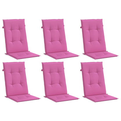 Cuscini per Sedia con Schienale Alto 6pz Rosa in Tessuto - homemem39