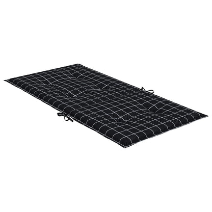 Cuscini Sedia Schienale Basso 4 pz Motivo a Quadri Nero Tessuto