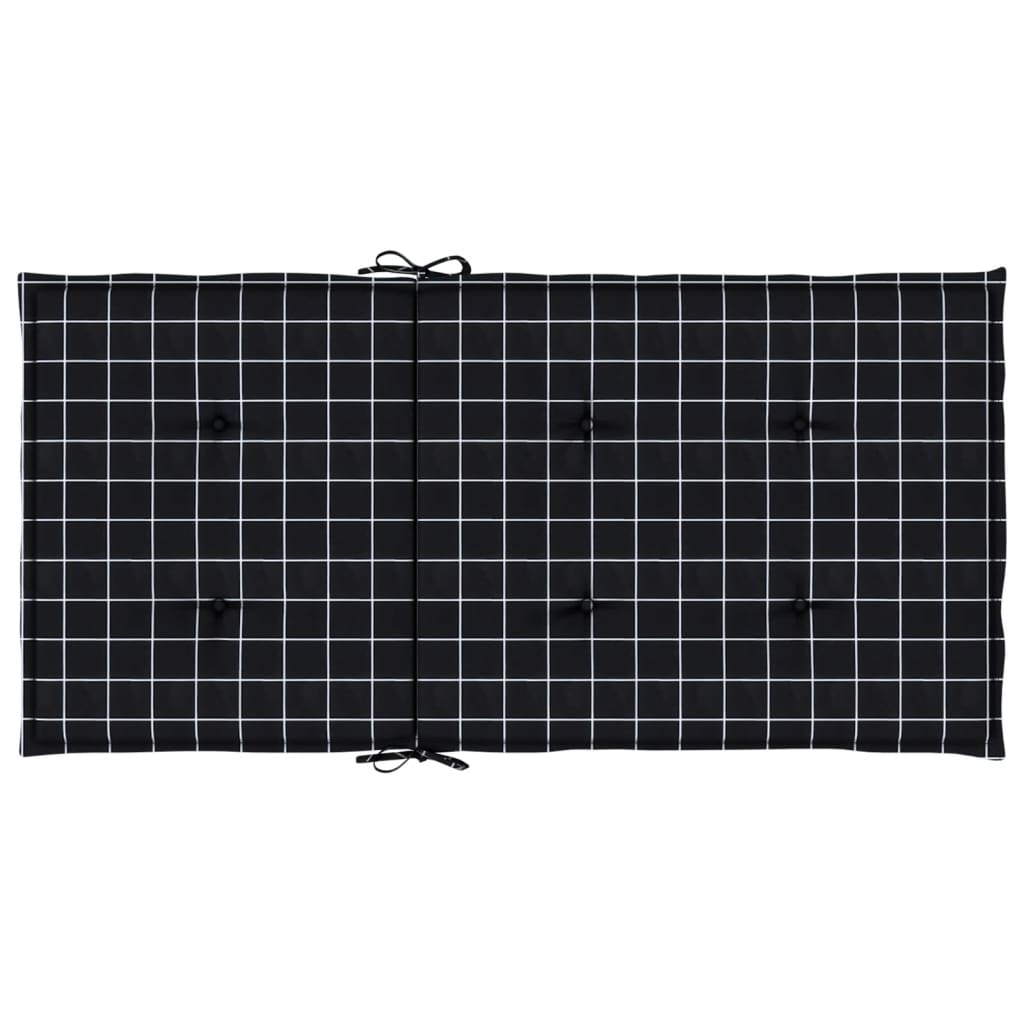 Cuscini Sedia Schienale Basso 4 pz Motivo a Quadri Nero Tessuto
