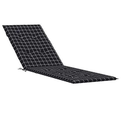 Cuscino per Sedia Sdraio Motivo a Quadri Nero in Tessuto Oxford | homemem39