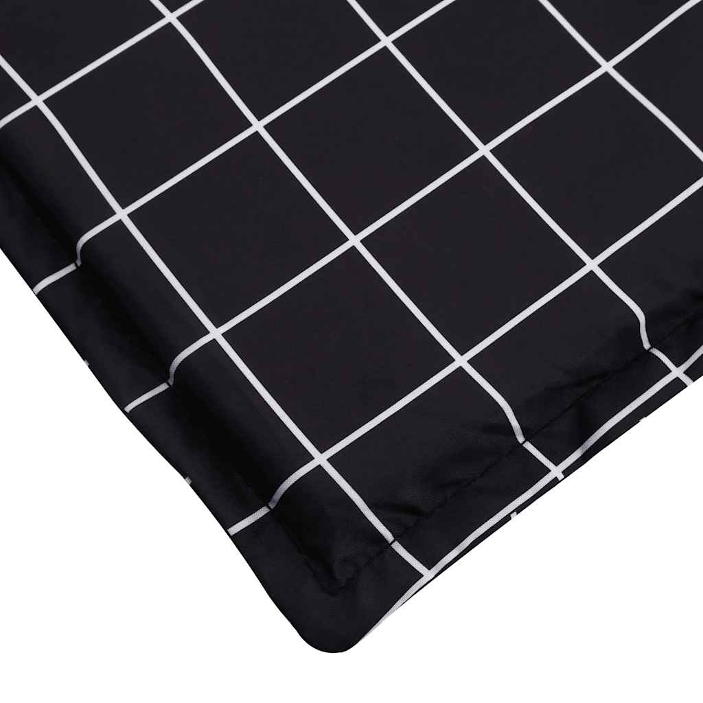 Cuscino per Sedia Sdraio Motivo a Quadri Nero in Tessuto Oxford | homemem39