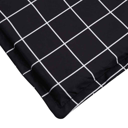 Cuscino per Sedia Sdraio Motivo a Quadri Nero in Tessuto Oxford | homemem39
