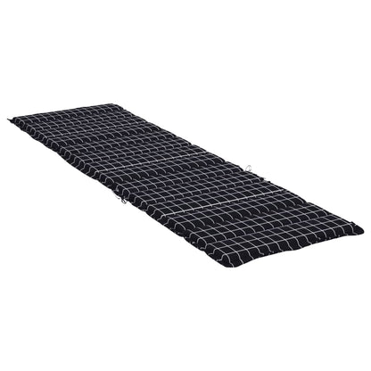 Cuscino per Lettino con Motivo a Quadri Nero in Tessuto Oxford | homemem39