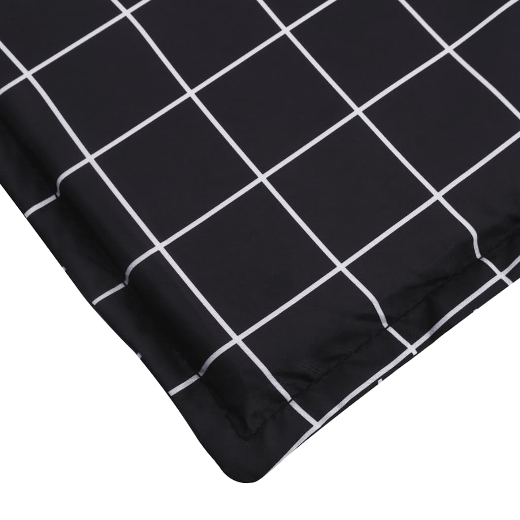 Cuscino per Lettino con Motivo a Quadri Nero in Tessuto Oxford | homemem39