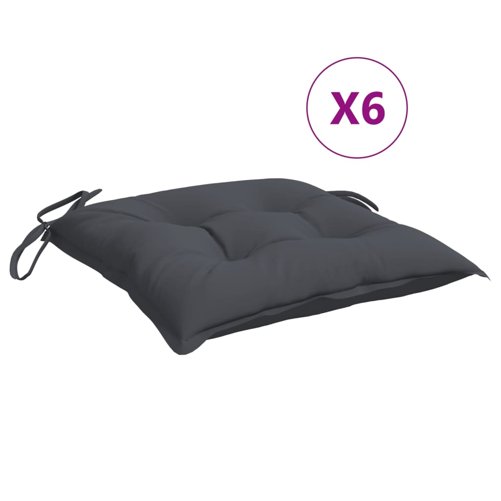 Cuscini per Sedia 6 pz Antracite 40x40x7 cm in Tessuto Oxford | homemem39