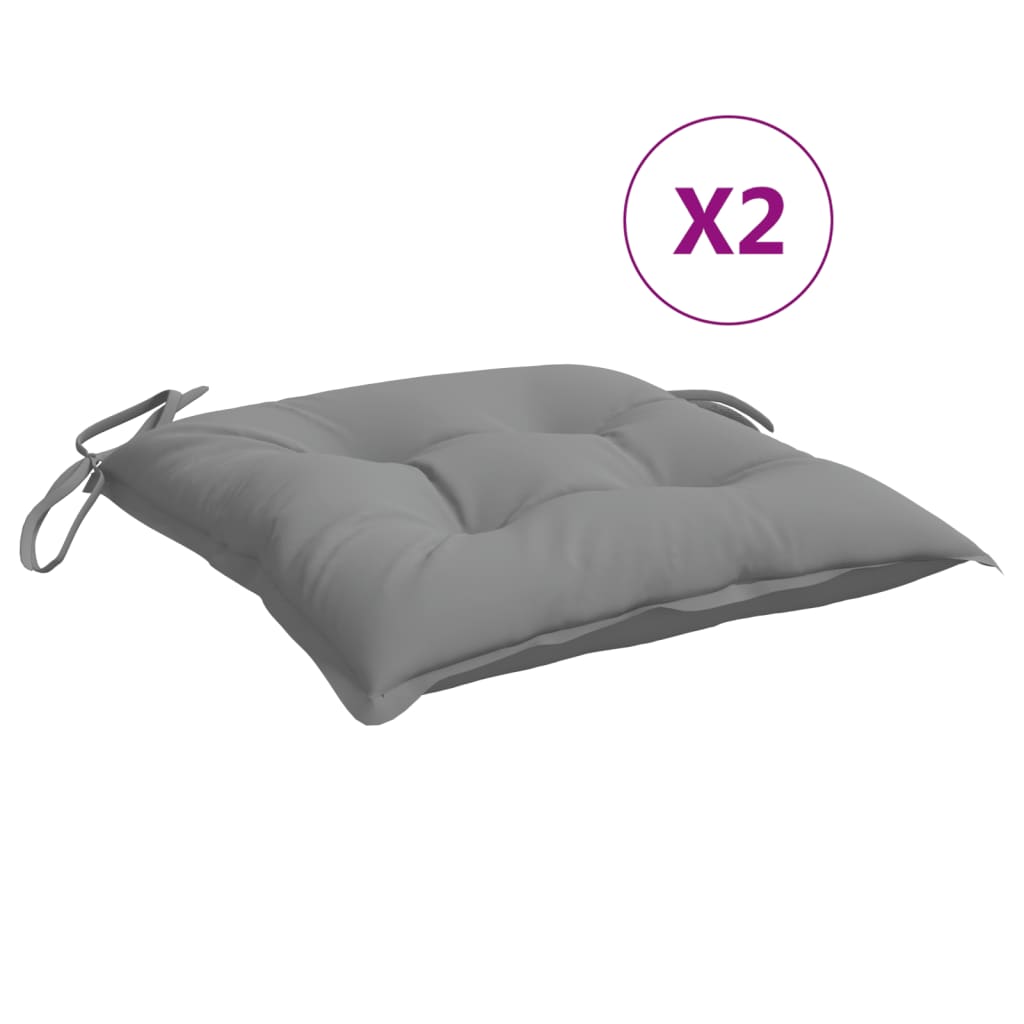 Cuscini per Sedia 2 pz Grigi 40x40x7 cm in Tessuto Oxford | homemem39