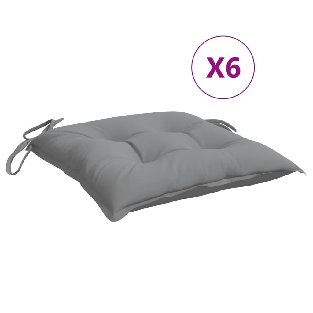 Cuscini per Sedia 6 pz Grigi 40x40x7 cm in Tessuto Oxford | homemem39