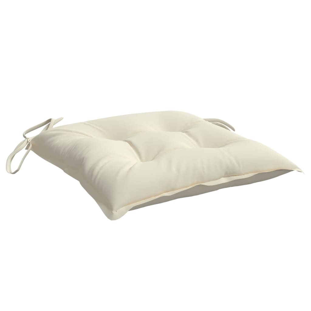 Cuscini per Sedia 2pz Bianco Crema 40x40x7 cm in Tessuto Oxford | homemem39