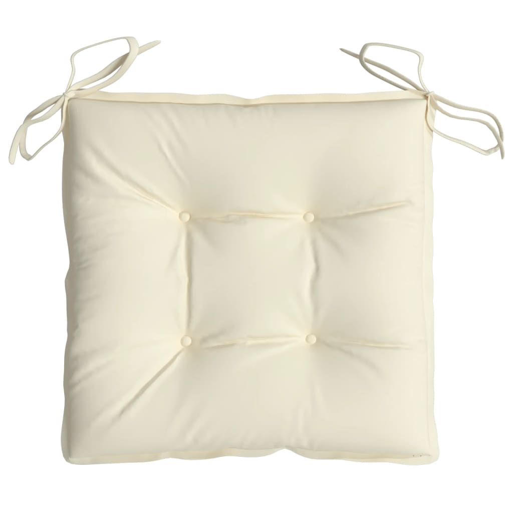 Cuscini per Sedia 2pz Bianco Crema 40x40x7 cm in Tessuto Oxford | homemem39
