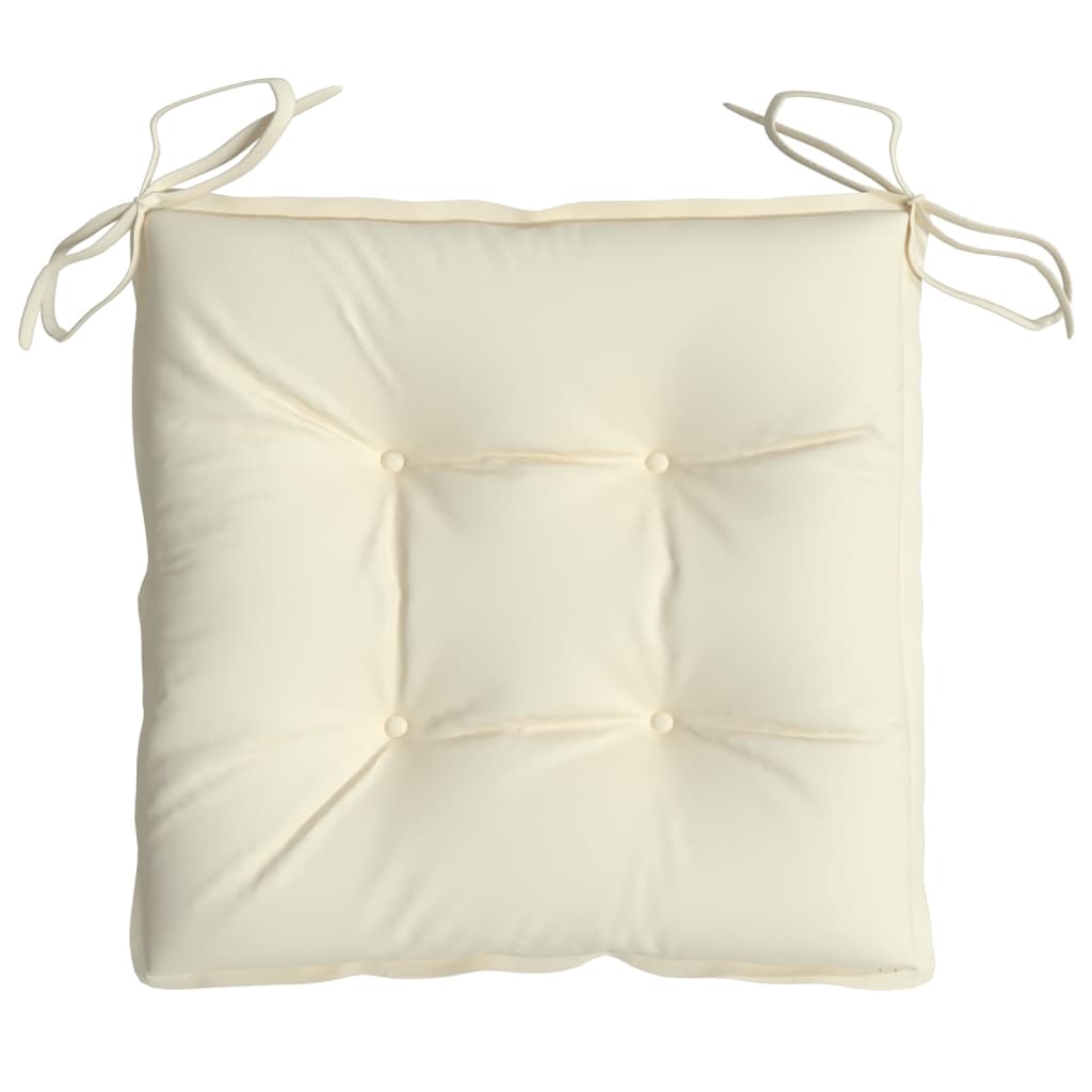 Cuscini per Sedia 6pz Bianco Crema 40x40x7 cm in Tessuto Oxford