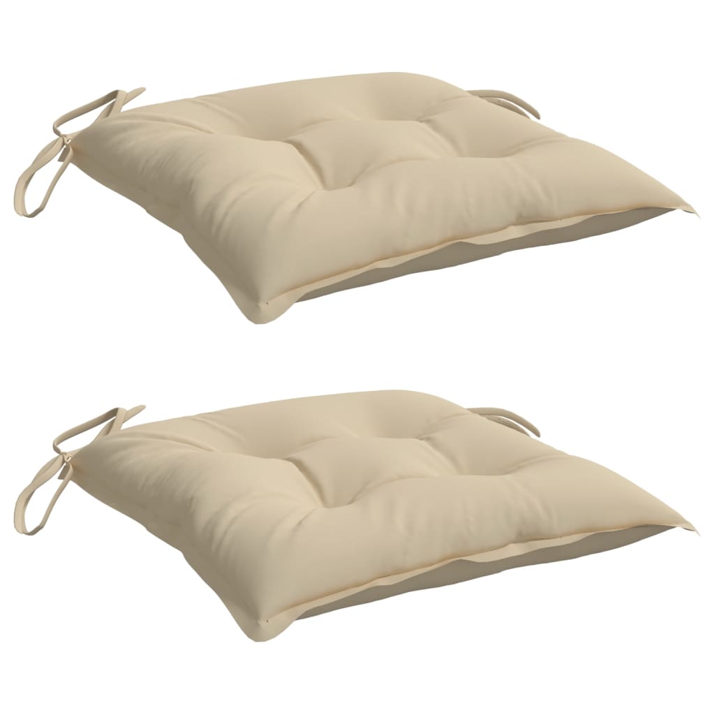 Cuscini per Sedia 2 pz Beige 40x40x7 cm in Tessuto Oxford | homemem39