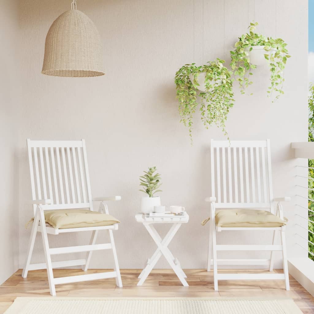 Cuscini per Sedia 2 pz Beige 40x40x7 cm in Tessuto Oxford | homemem39