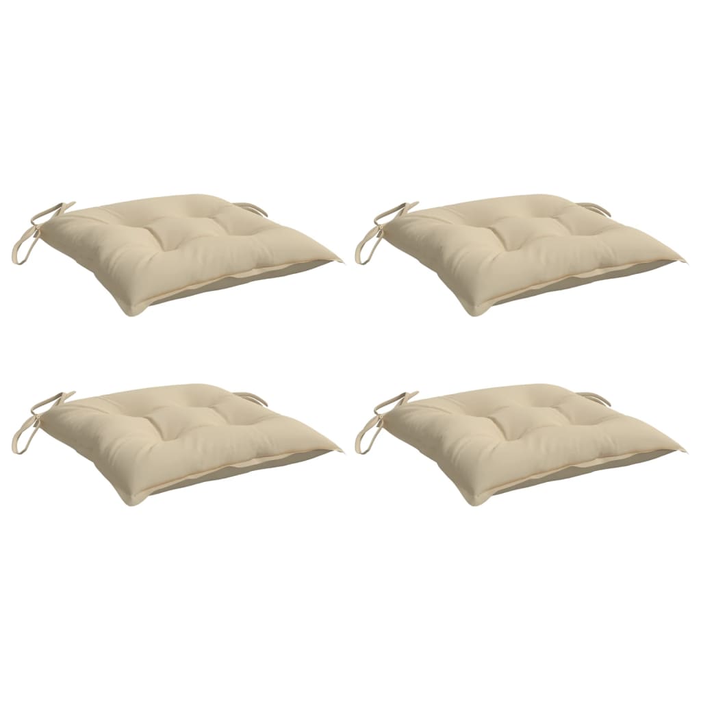 Cuscini per Sedia 4 pz Beige 40x40x7 cm in Tessuto Oxford | homemem39