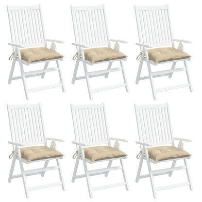 Cuscini per Sedia 6 pz Beige 40x40x7 cm in Tessuto Oxford